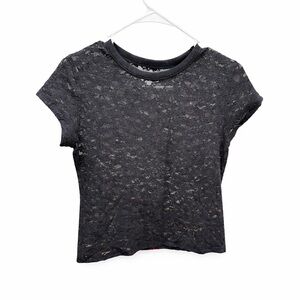 Aerie Navy Lace Short Sleeve Blouse NWT XS